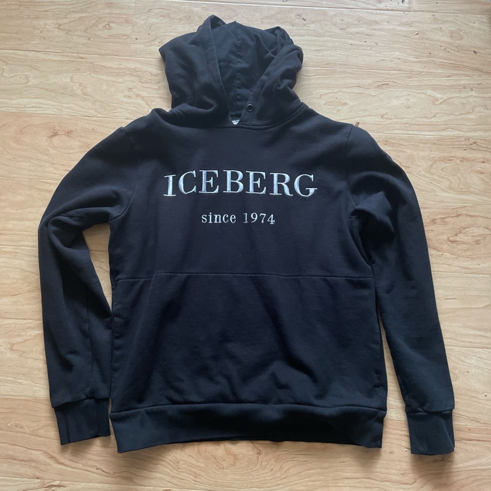Iceberg logo hoodie black size large